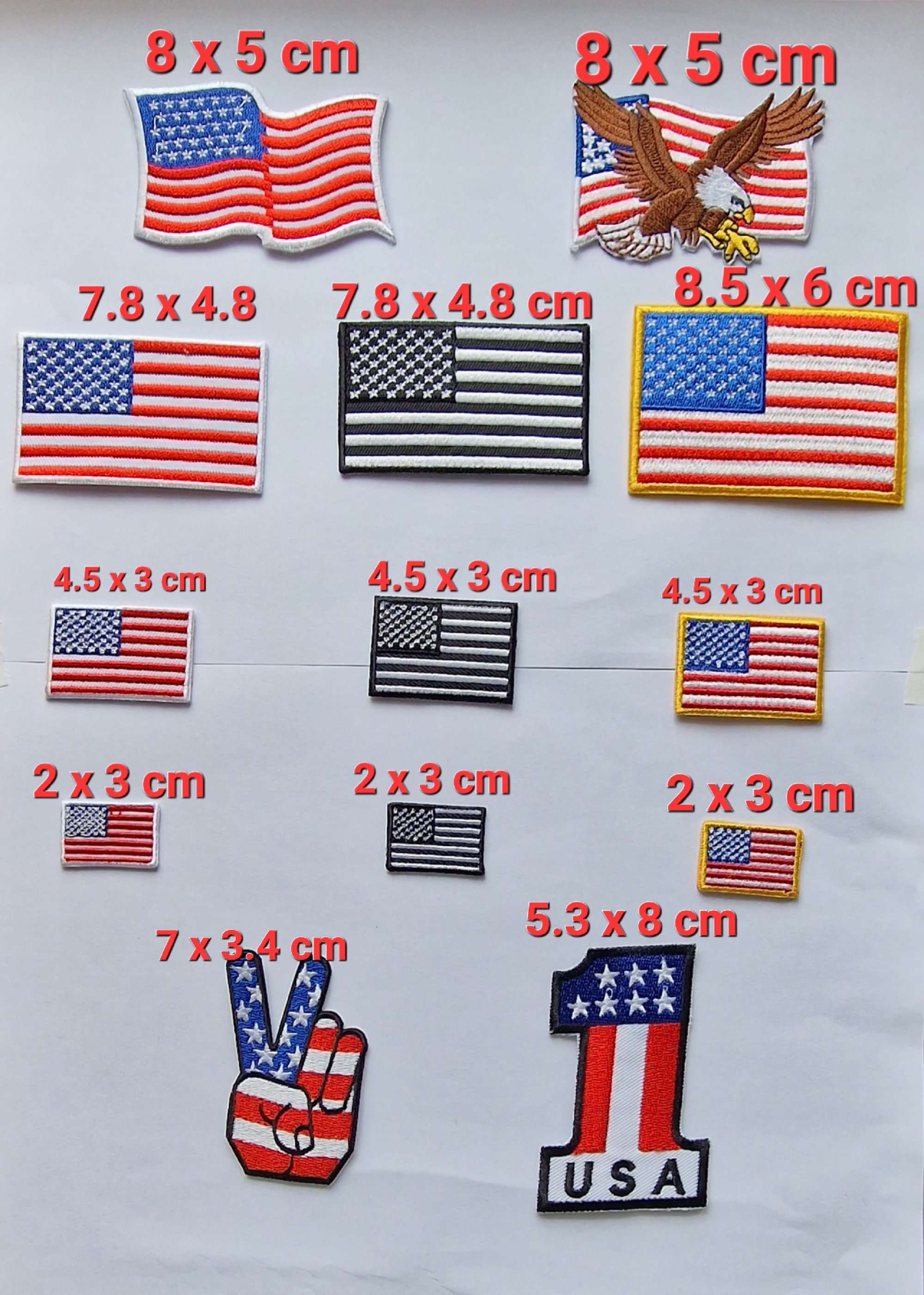 USA American Flag Patch 3x 2 Tactical VELCRO Military Patch-Right Side