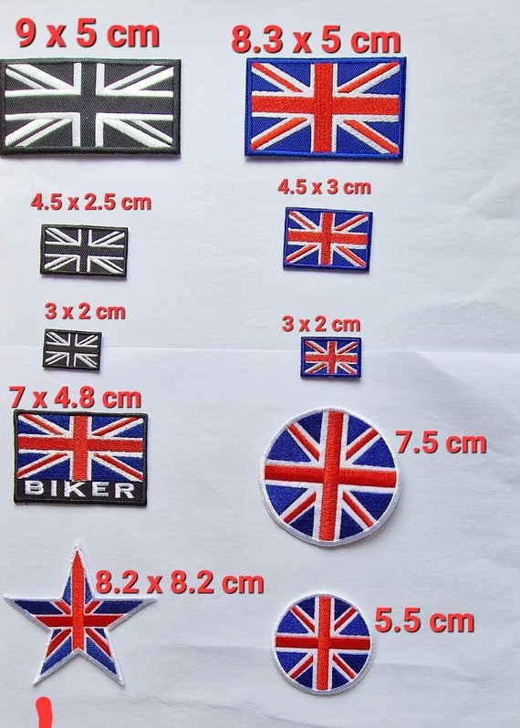 Embroidered Union Jack Patch Union Jack & England Flag Embroidered Iron-On / Sew-On Patch - Cotton, Made In UK Iron On England Flag Patch - Foto 8