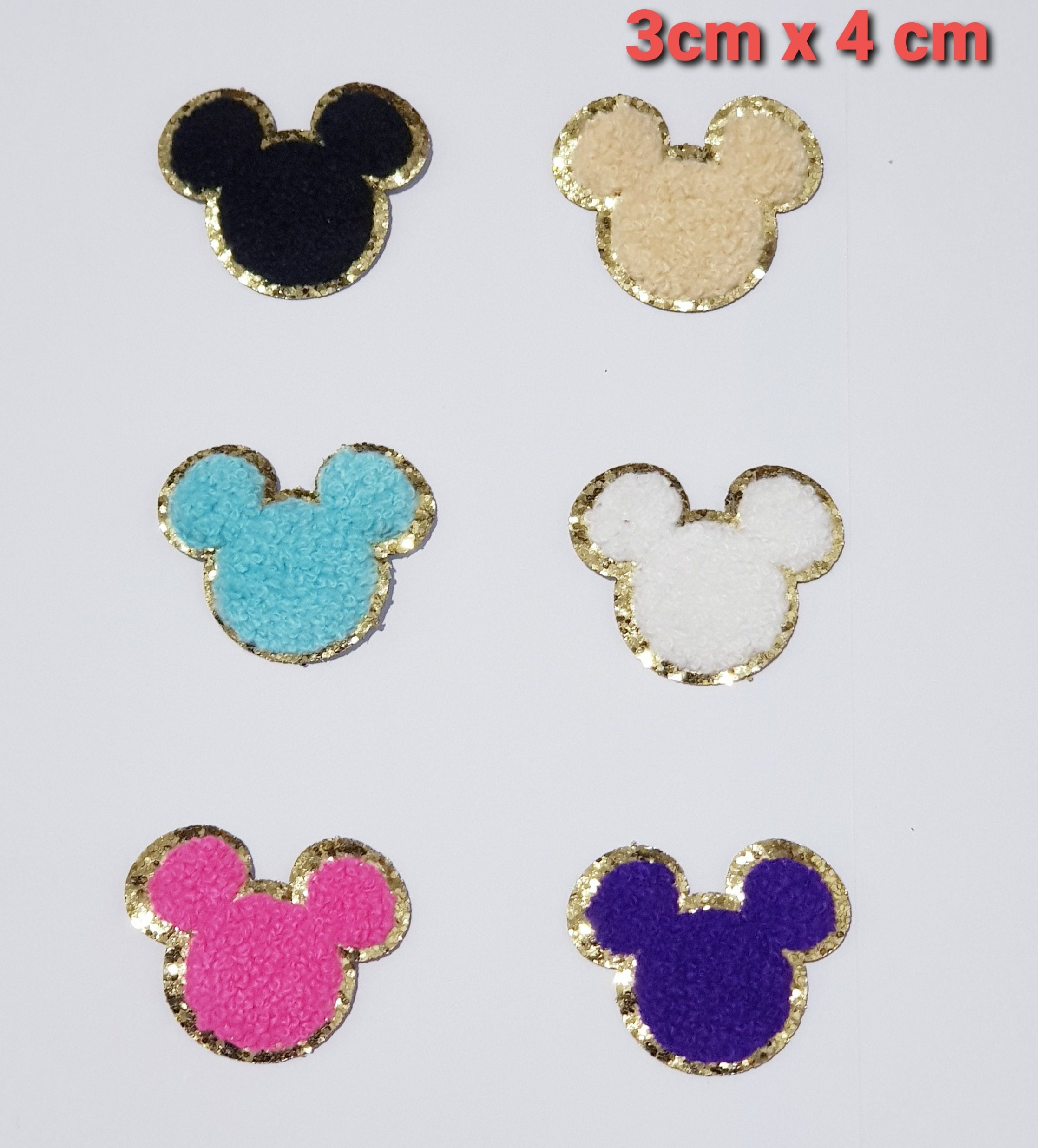 Mickey Chenille Iron on Patch, Mickey Patch, Navy Blue Mickey