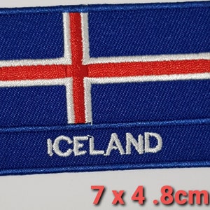 A bandeira da Islândia bordou o ferro/costura no emblema do bordado da roupa de Reykjavik do remendo