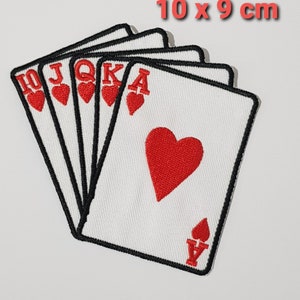 Écusson de cartes à jouer brodé à repasser/coudre sur un sac chemise Badge de motard de casino de poker