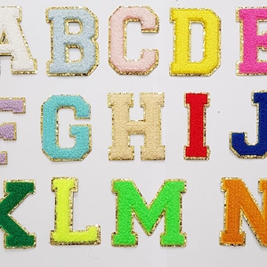 7 Cm Chenille Patch Letter Patches Iron on / Sew on Retro Alphabet ...