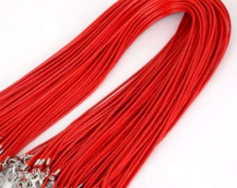 High Quality red Leather Necklace Lobster Clasp Rope Cord String for Pendants