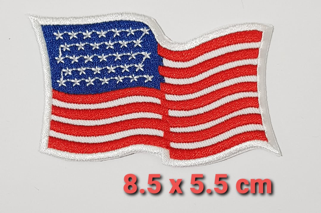 USA United Stated Flag Iron On / Sew On Embroidered Patch Badge