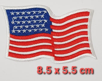 USA Flag Embroidered Iron / Sew On American Patch United States US America Badge