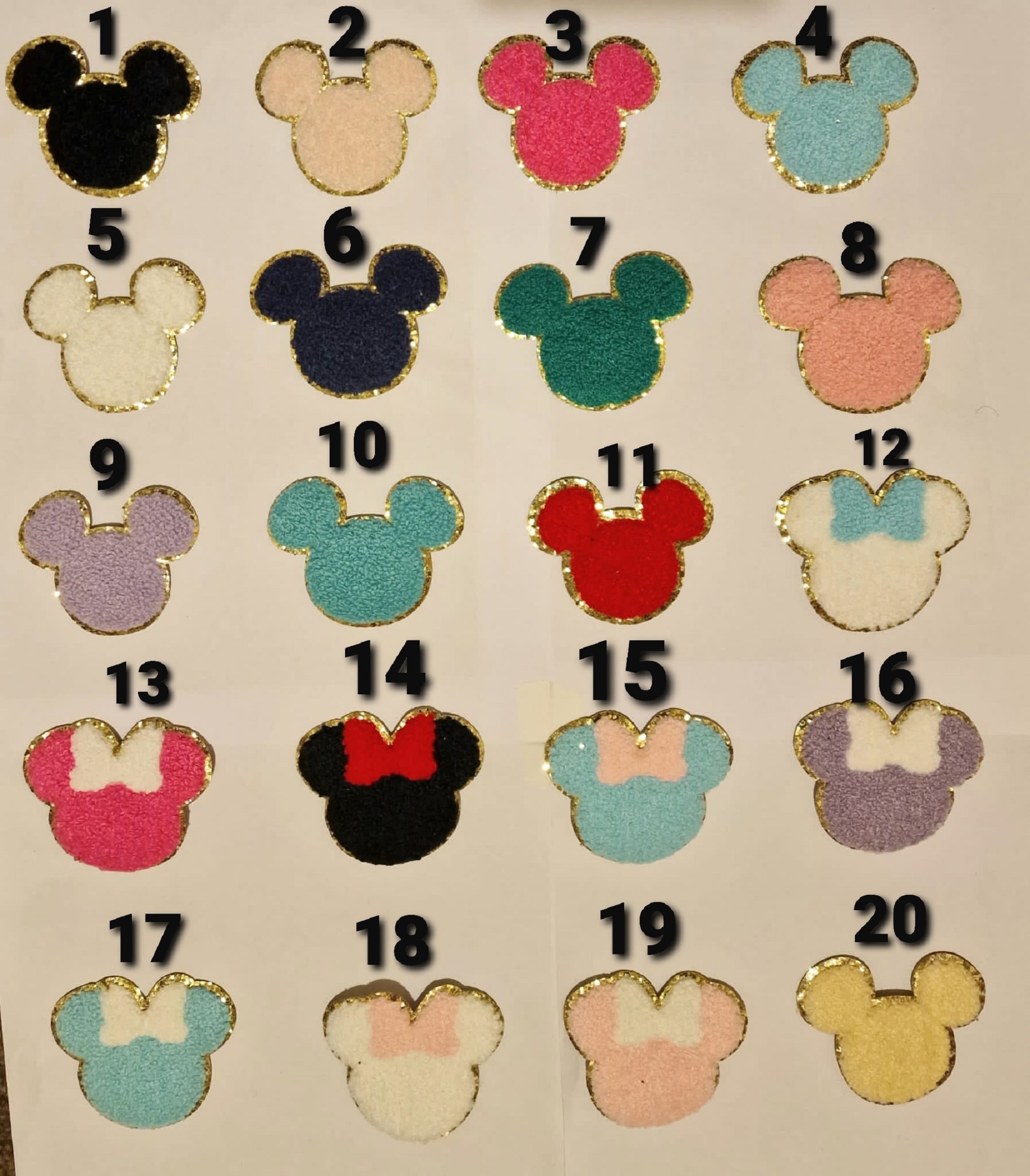 6Pcs Mini Set Mickey Iron On Patches for Clothing Minnie Mouse Sew On/Iron  On Embroidered Patch Applique for Jeans, Dress, Hats