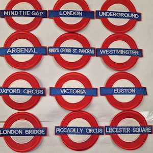 Mind the Gap London Tube Embroidered Patch Iron on Sew On Badge For Clothe etc