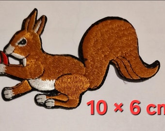 Embroidered Squirrel Iron On Patch Sew On Badge Cloth Animal Embroidery Applique