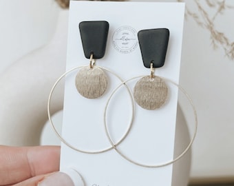 Boho earrings. Statement earrings. Festival jewelry. Women’s earrings. Polymer clay earrings. Unique polymer clay earrings. Neutral earrings