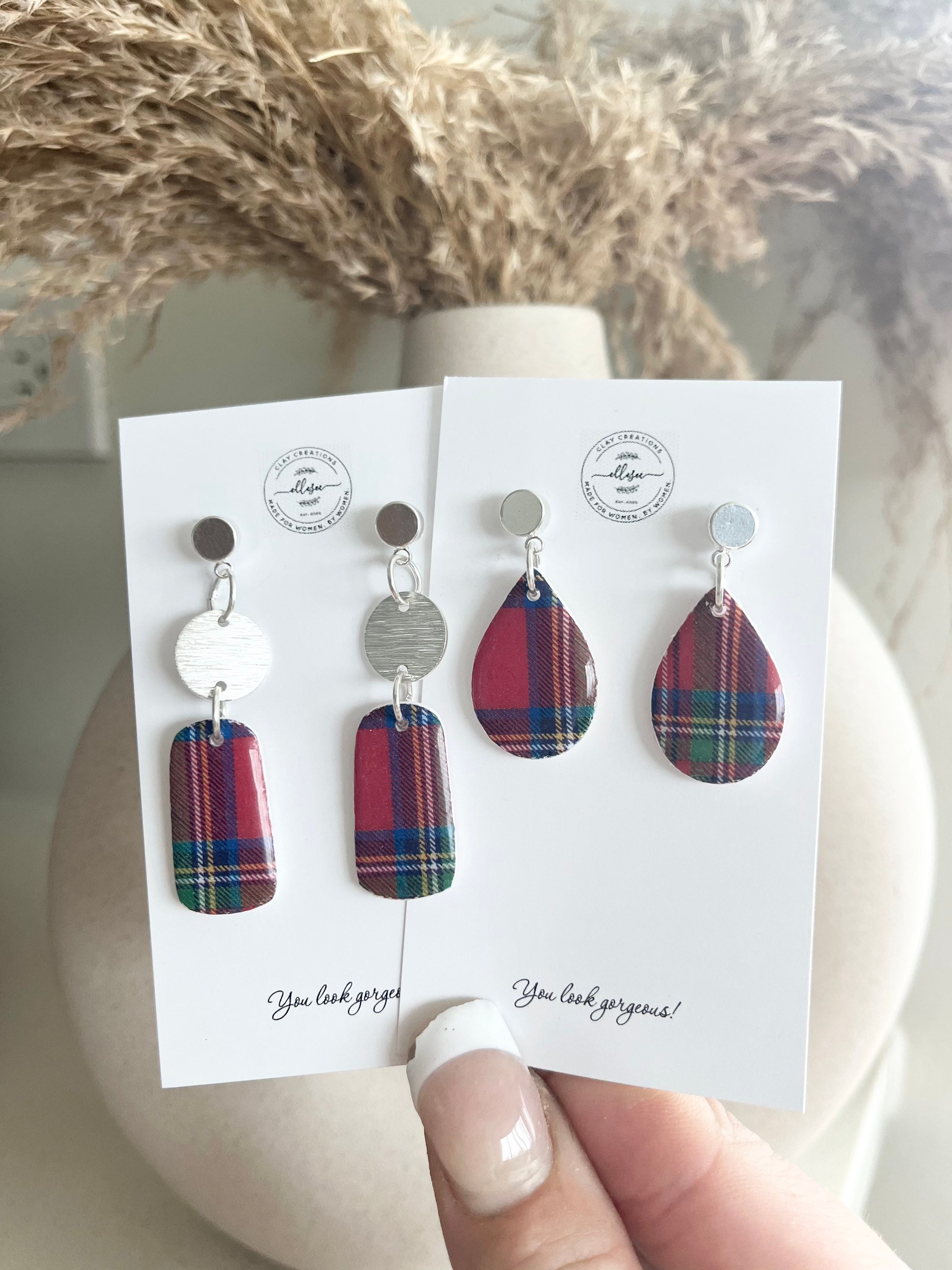Buffalo plaid deals earrings wholesale