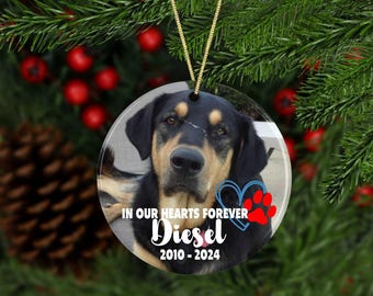 Custom Christmas Ornament Personalized Ceramic Ornament Photo Ornament Holiday Decoration Unique Gift Memorial Ornament First Christmas