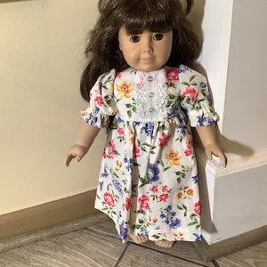 18 inch Doll Dress, flower dress, includes 2 hair bows, 18” Doll Clothes, 18” Doll Dress, 18 inch Doll Clothes