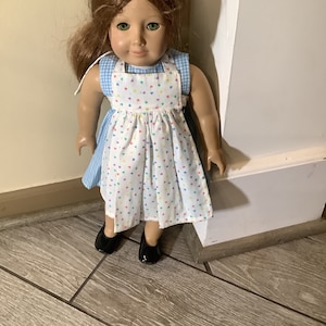 18 inch Doll Dress, dress with apron, 18” Doll Clothes, 18” Doll Dress, 18 inch Doll Clothes