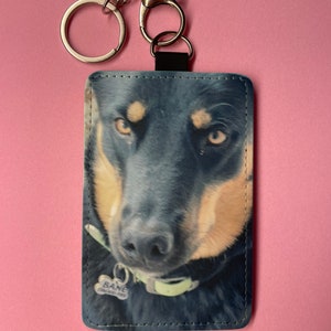 Estuche de tarjeta PolyLeather personalizado, titular de tarjeta de crédito, llavero, titular de dinero, billetera, soporte de tarjeta con foto, llavero fotográfico, diseñe su propio