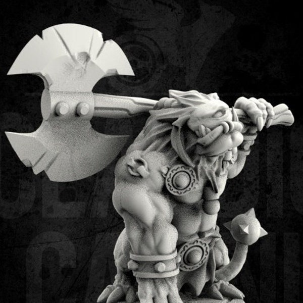 Fimir with Giant Axe *by Claudio Casini | 12K Hi-Res Resin Tabletop Miniature for DnD, P2e, RPG, Wargame | Choose Your Scale!