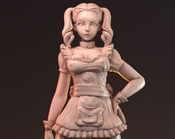 Maid *by HardWitch Games | 12K Hi-Res Resin Tabletop Miniature for DnD, P2e, RPG, Wargame | Choose Your Scale!