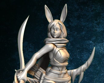 Rabbitfolk Rogue *by Village's Hope | 12K Hi-Res Resin Tabletop Miniature for DnD, P2e, RPG, Wargame | Choose Your Scale!