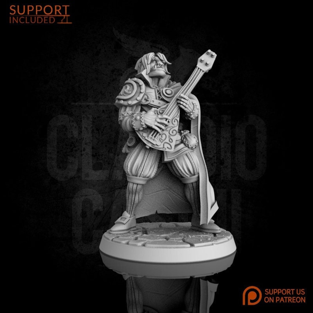 Half-orc Bard by Claudio Casini 12K Hi-res Resin Tabletop Figurine ...