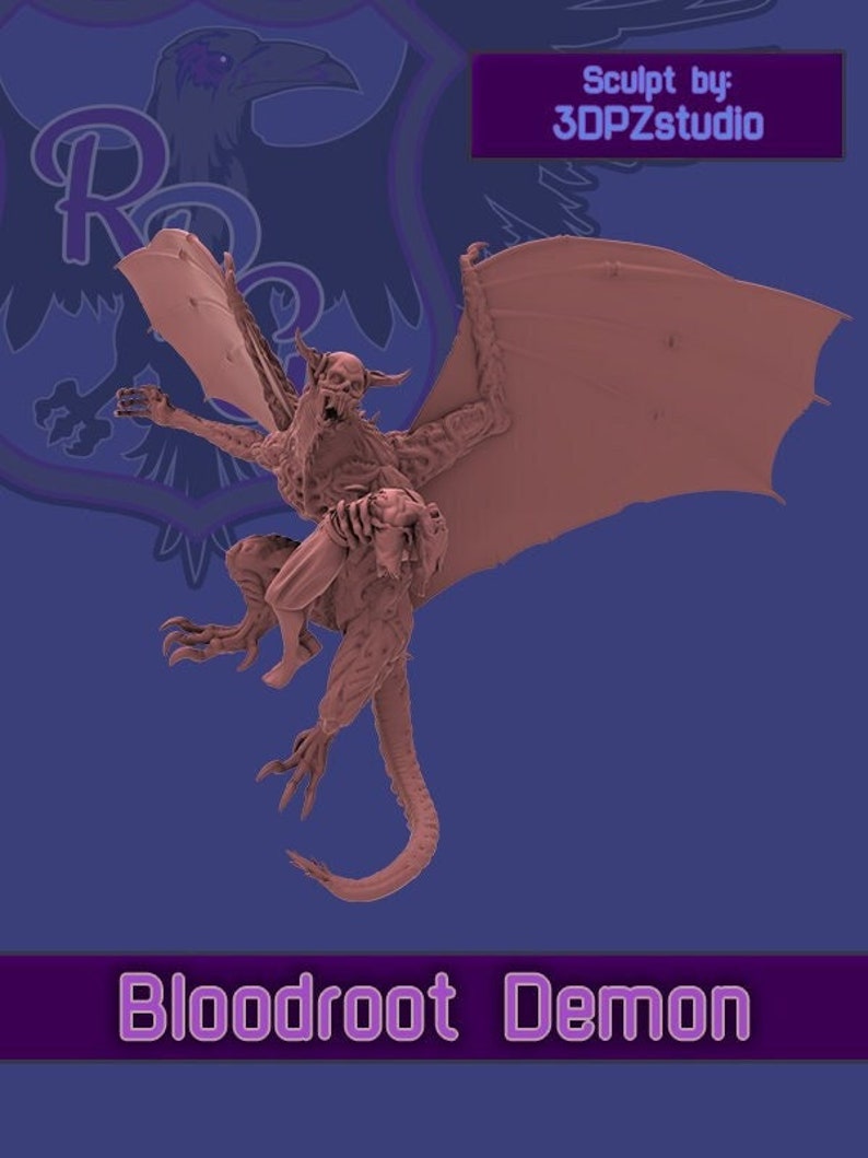 Bloodroot Demon by 3DPZstudio 12K Hi-Res Resin Tabletop Miniature for DnD, P2e, RPG, Wargame Choose Your Scale image 1