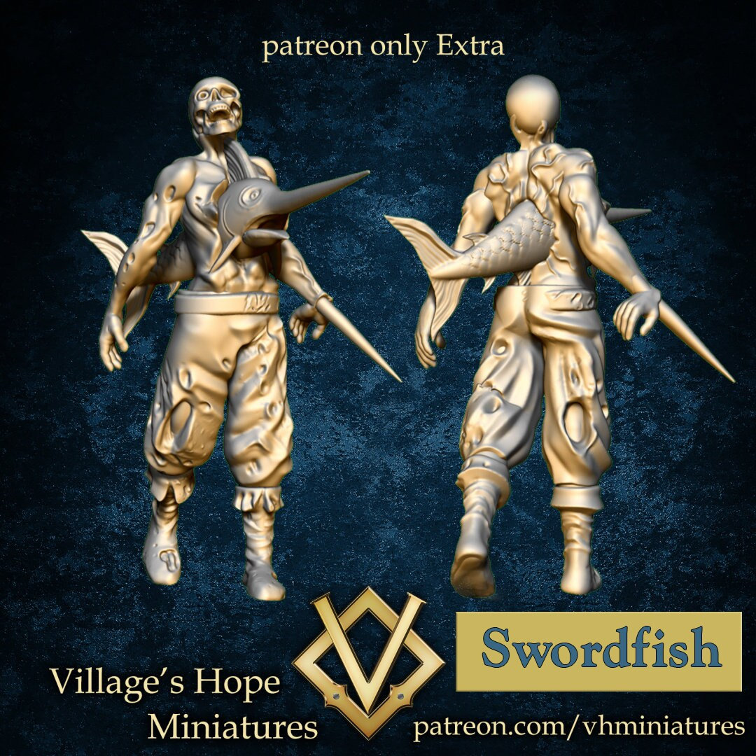 Swordfish Parasite Pirate by Village's Hope 4K Resin Etsy