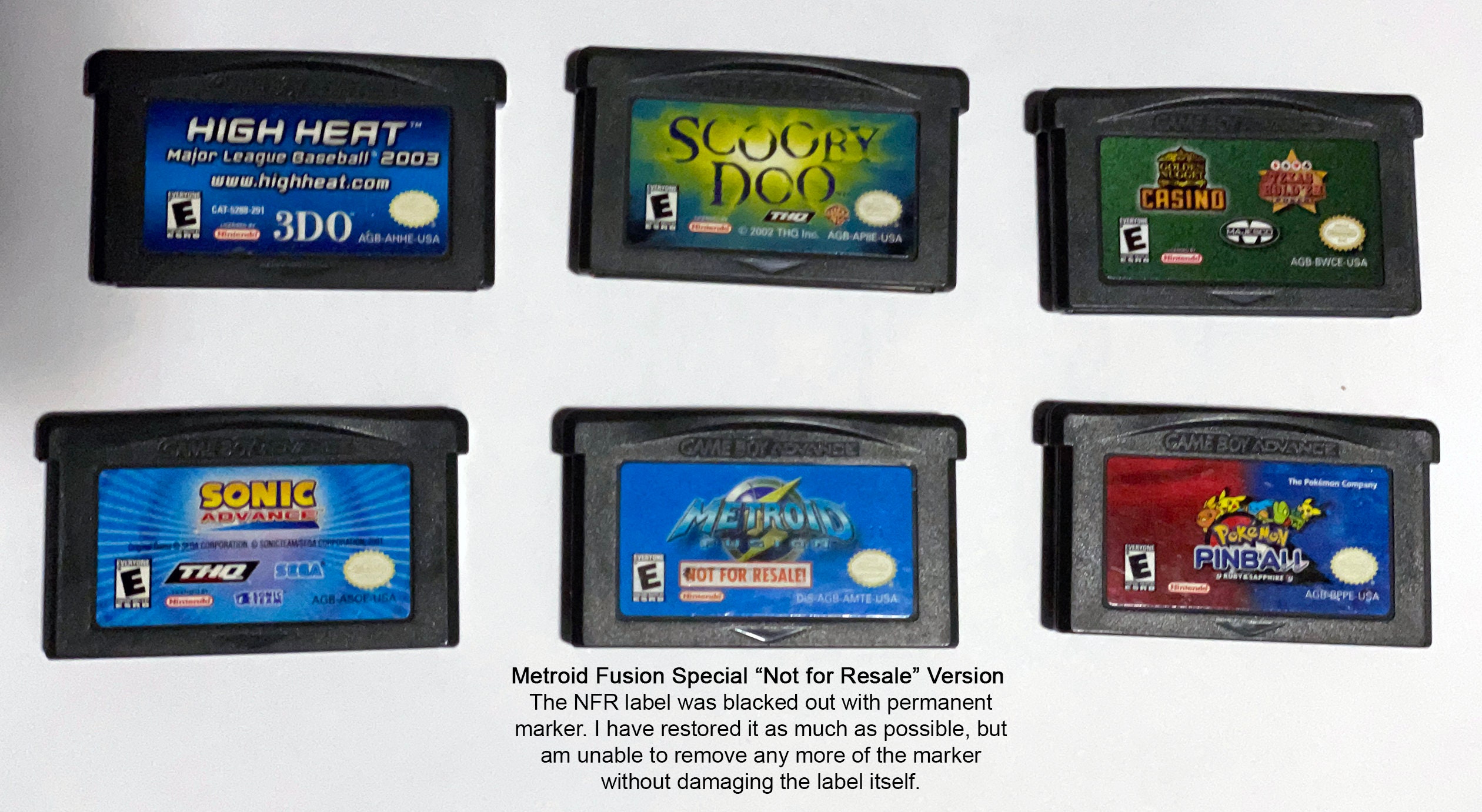 Jeux Gameboy Color et Advance authentiques Cartouches Nintendo OEM