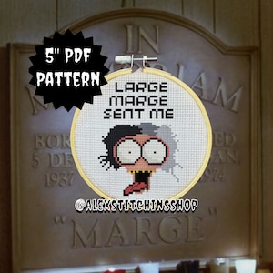 Large Marge - Pee Wee&#39;s Big Adventure - 5&quot; PDF Cross Stitch Pattern