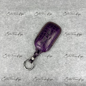 In Stock: Glossy Purple Crocodile Key Cover For Bentley