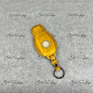 In Stock: Glossy Yellow Crocodile Key Cover For Amg
