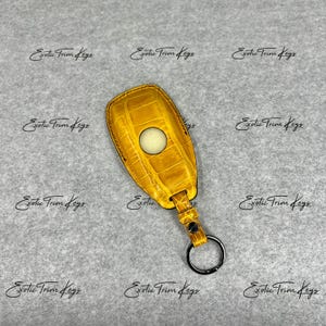 In Stock: Glossy Yellow Crocodile Key Cover For Amg