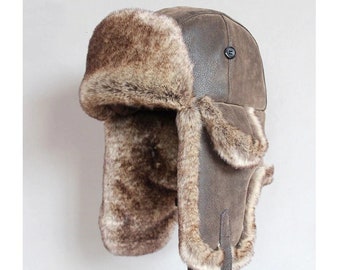 mens fur lined hats with ear flaps