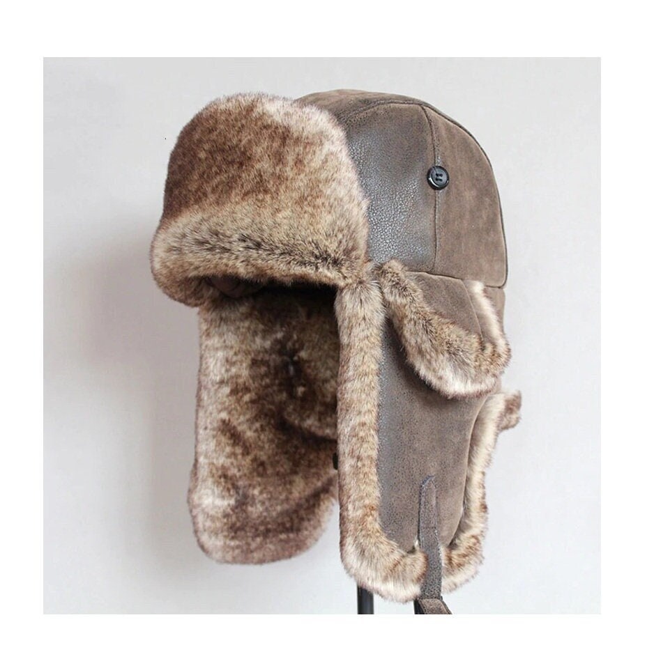 Accessoires Hoeden & petten Wintermutsen Bontmutsen Red Fox Fur Ushanka Trapper Hat for Men & Women Handmade With Ear Flaps 