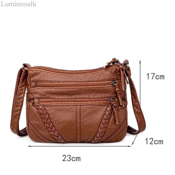 Ladies Vintage Leather Crossbody Bag, Handmade Carved Delicate Rose  Handbag, Adjustable Large Capacity Shoulder Bag