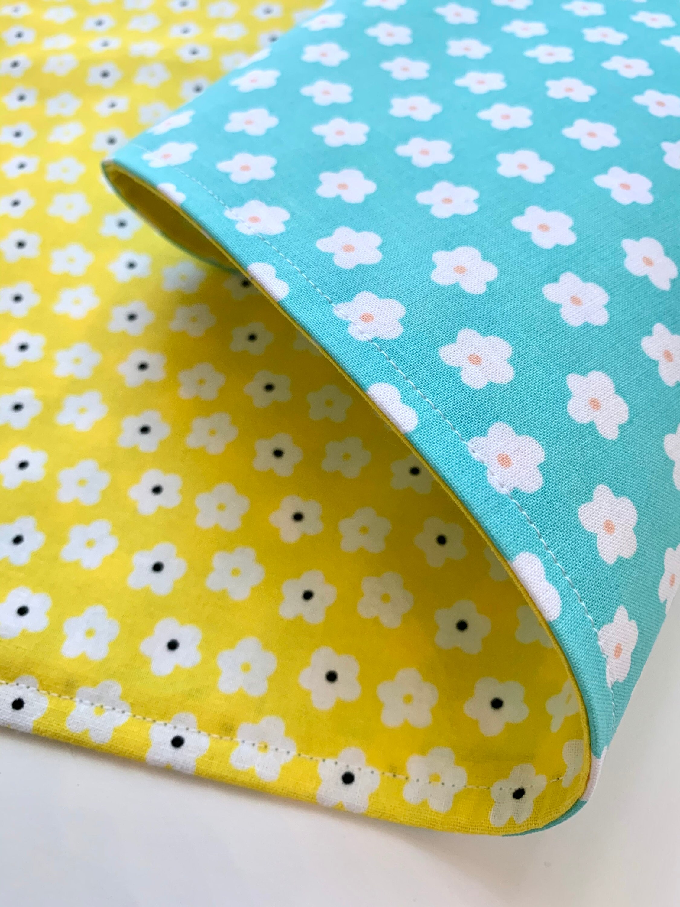 Blue and Yellow Daisy Placemats. Reversible handmade 100 Etsy