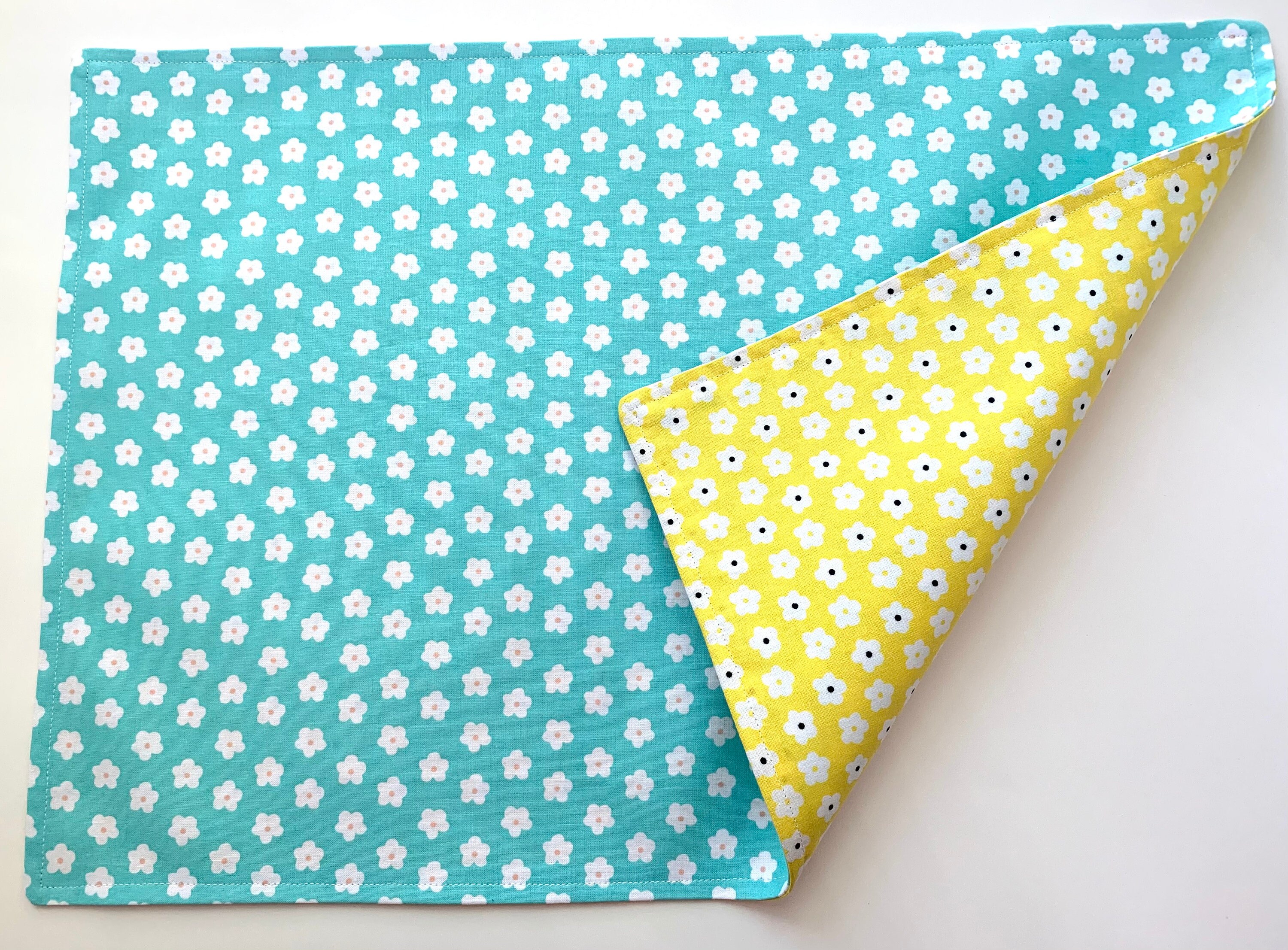 Blue and Yellow Daisy Placemats. Reversible handmade 100 Etsy