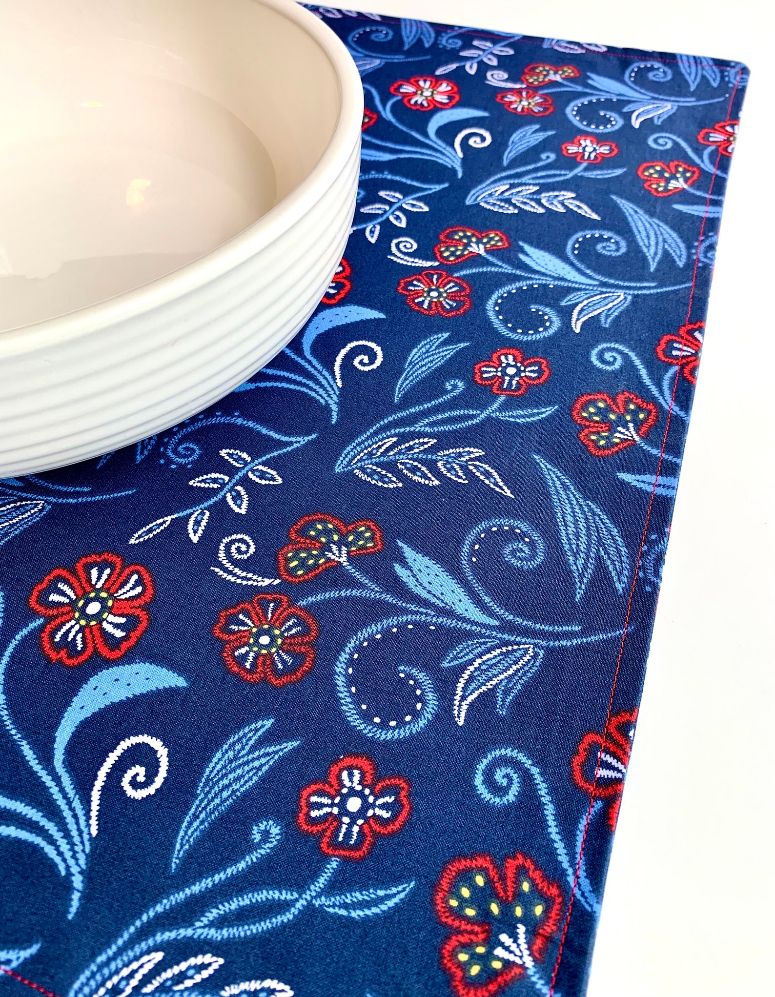 NEW Fall Collection Blue Floral Placemats. 13x19. Etsy