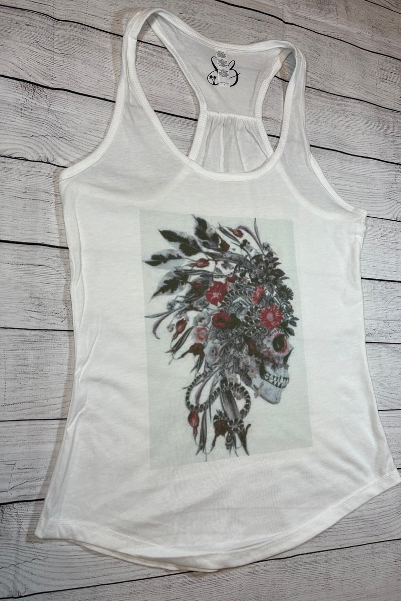 Chief flower skull tank top