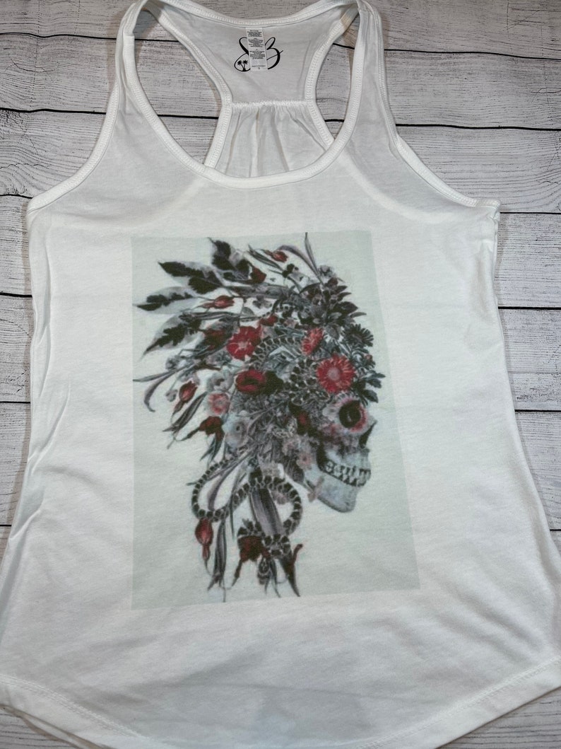 Chief flower skull tank top