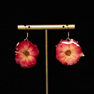 Dried rose earring• Pressed rose earring•  Real rose earring• Mother’s Day gift