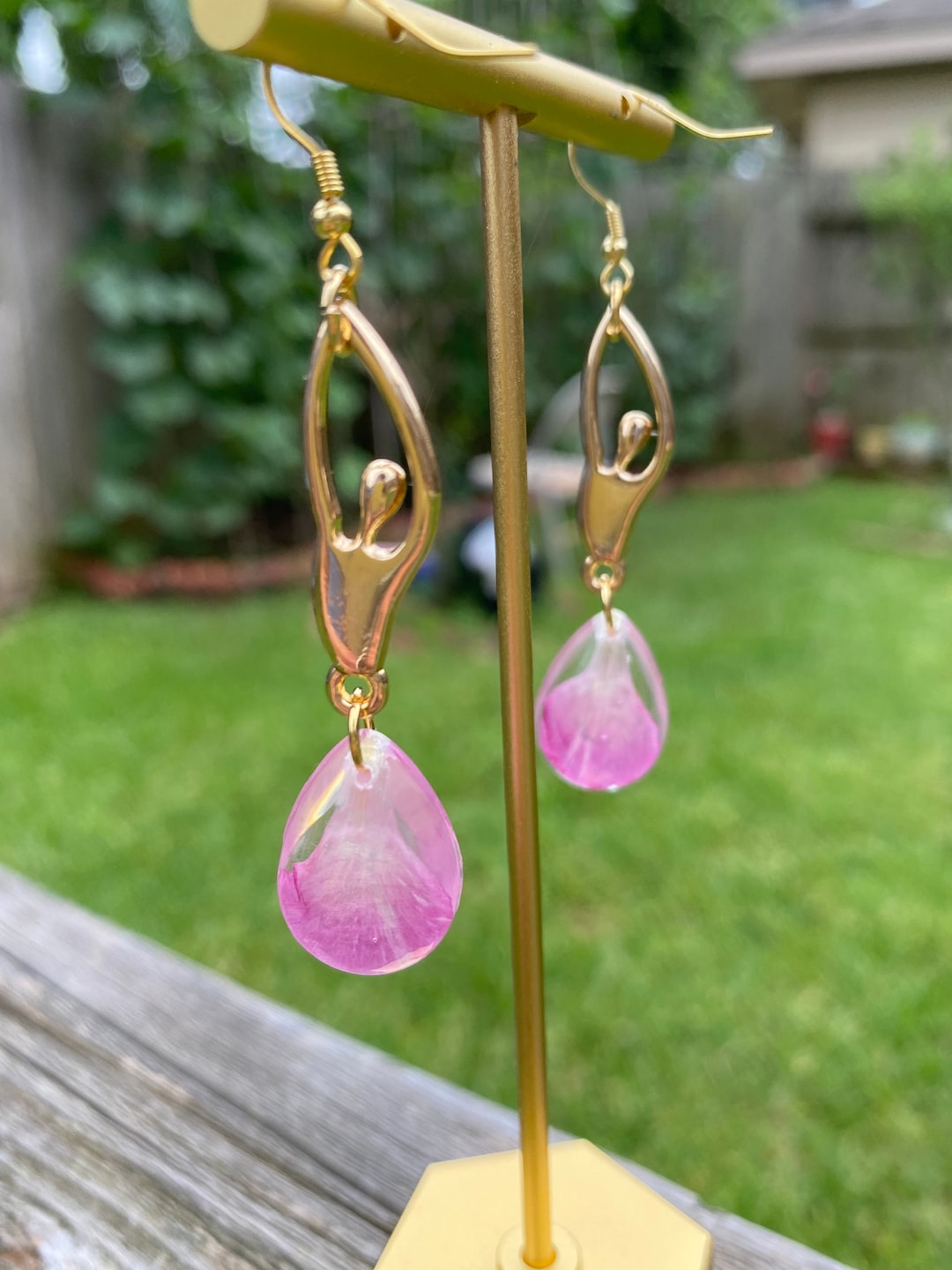 Pink Carnation Ballerina Earrings Pressed Flower Earrings Etsy UK