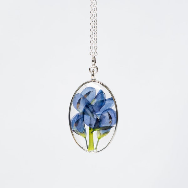 Bluebonnet Necklace | Real Flower Necklace | Texas Wild Flower | Mothers Day Gift• *ECO* Eco epoxy made out of plant* Sustainable