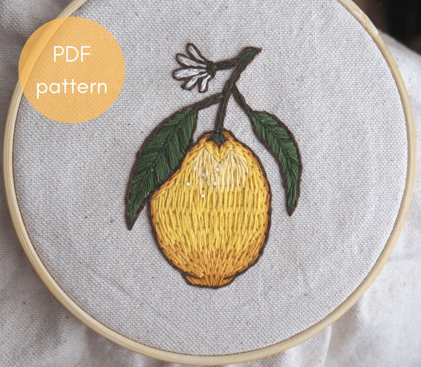 Hand Embroidery Kit for Beginners - Avonlea in Citrus - And Other