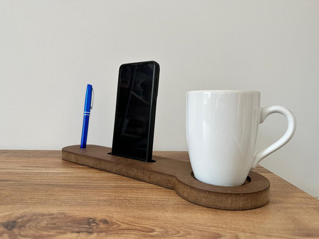 Wooden Desk Organizer Cup Pencil and Phone Holder Etsy