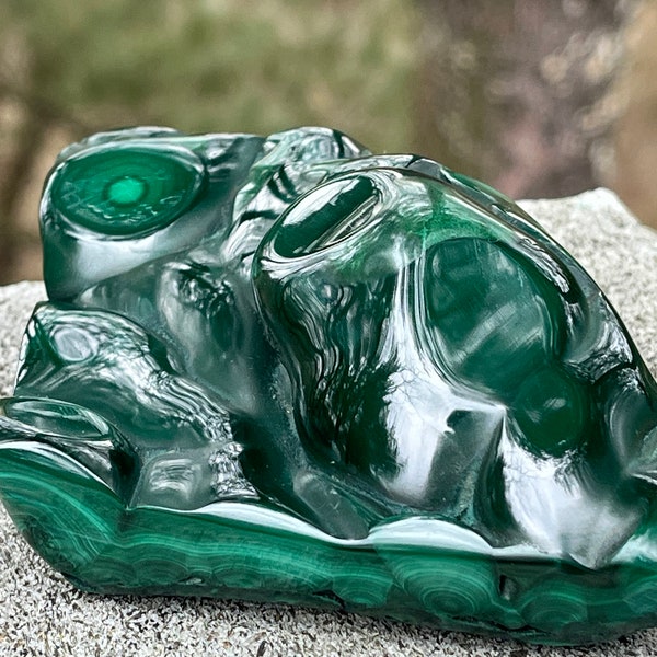 Malachite Free Form !! 402 grams Home decor / Crystal Display/ Cabber. Polished, Natural, DRC Congo