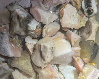 Peruvian Pink Opal 50 gram parcel , Andean Pink Opal -October birthstone- origin : Peru, Andes Mountains