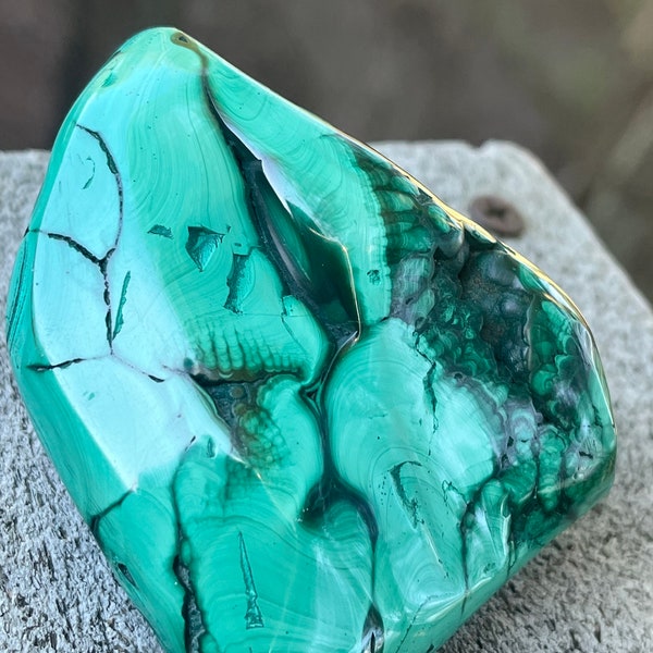 Malachite Free Form !! 183 grams Home decor / Crystal Display/ Cabber. Polished, Natural, DRC Congo