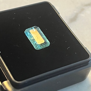 Emerald 1.85 ctw Gem inclusions, Facet Loose Gemstone. Green Emerald Rectangle cut  origin Chitral, Pakistan