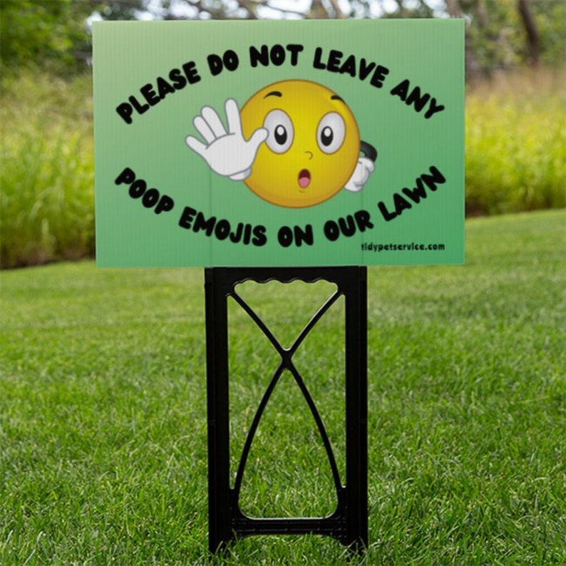 No Emoji Dog Poop Yard Sign