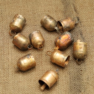 Rustic Farmhouse Bells – Handmade Shabby Chic Cowbells with Wooden Clappers – Vintage Holiday, Wedding & Christmas Tree Decor | 2 Inch bells
