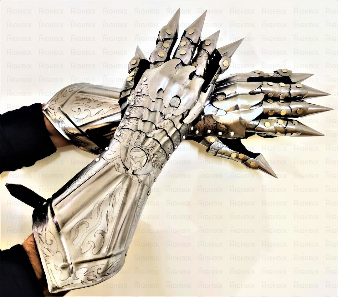 HIGHBIX Medieval Nazgul Knight Gauntlets Etched Mild Steel Etsy