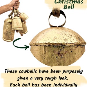 Set Of 3 Giant Harmony Cow Bells Large Vintage Handmade Rustic